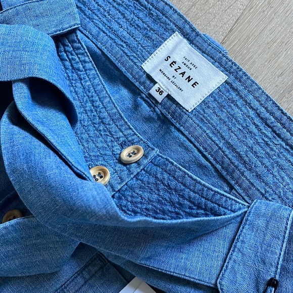 NWT Sezane Chambray Button Down Denim Skirt. Size 36. - Picture 3 of 6